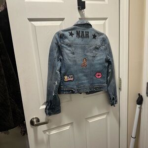 Forever 21 Kids Blue Denim Jacket with Patches
